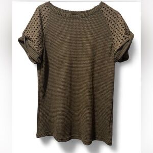 Olive Green Waffle Knit Top